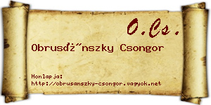 Obrusánszky Csongor névjegykártya