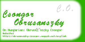 csongor obrusanszky business card